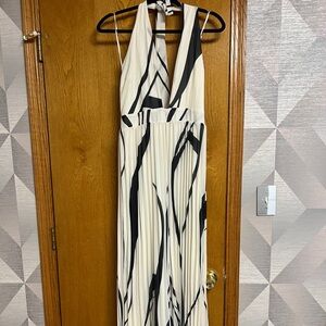 Black and White Halter Maxi Dress